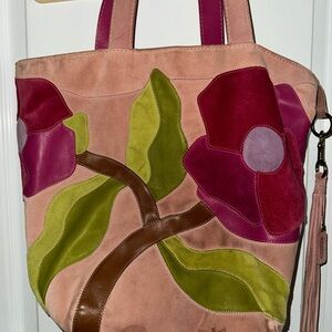 Limited edition Coach Poppies for Peace Suede and Leather XL Tote